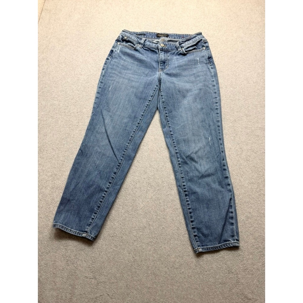 Talbots Flawless Five Pocket Boyfriend Jeans Medium Wash Blue Denim Size 8P